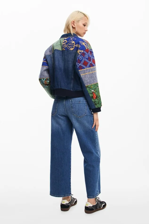 Coats And Jackets Women Desigual Patchwork Denim Jacket Blue