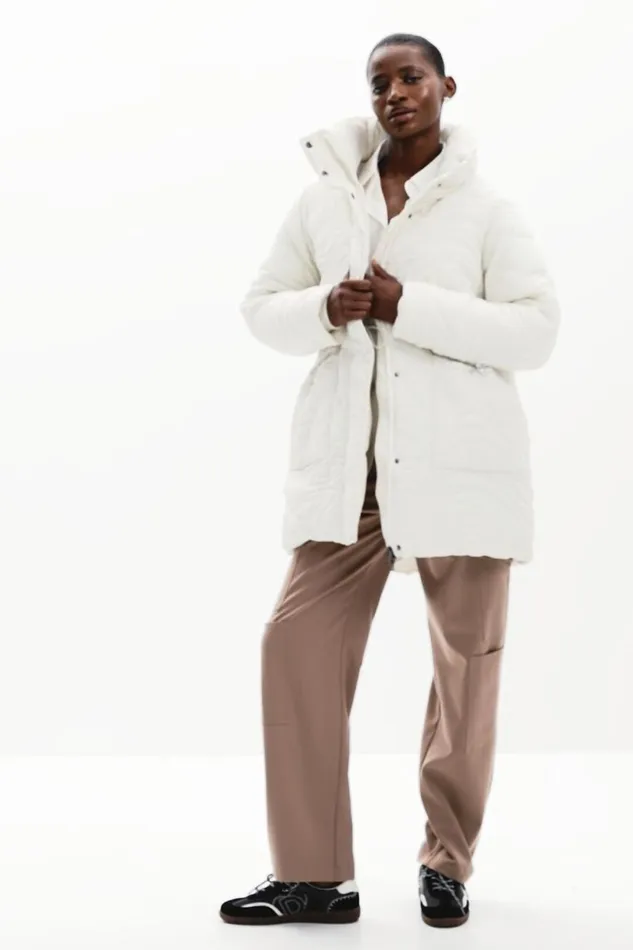 Coats And Jackets Women Desigual Textured Padded Coat White