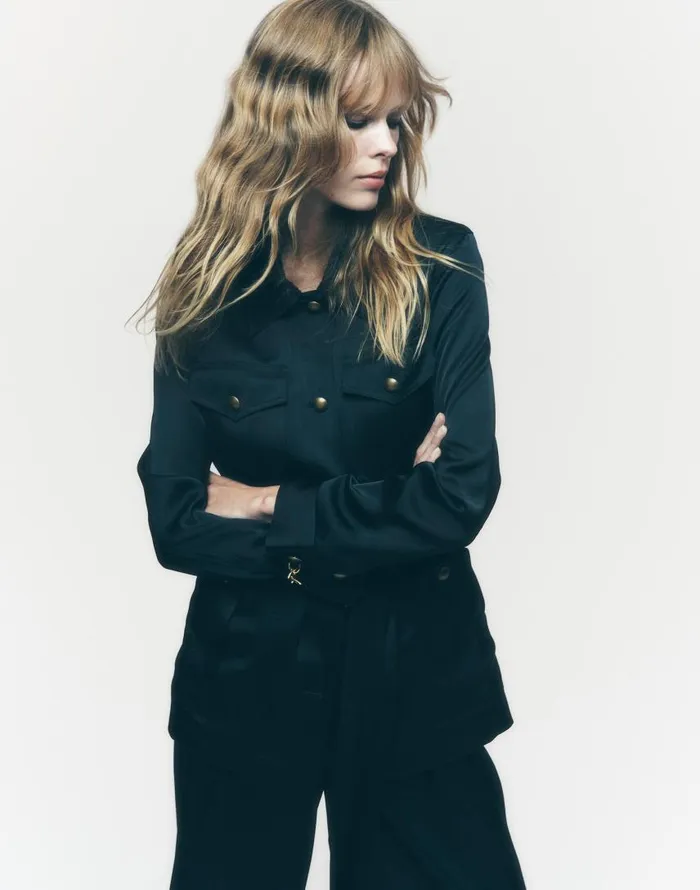 Coats Jackets Women Madewell DoubleFaced Satin Safari Jacket True Black