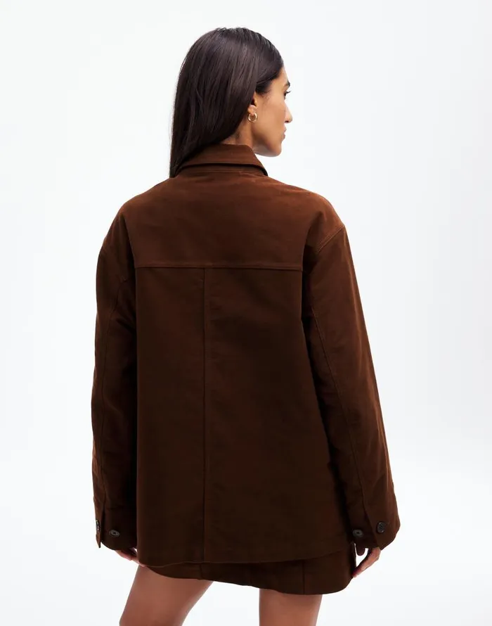 Coats Jackets Women Madewell FlapPocket Field Jacket Dark Chicory