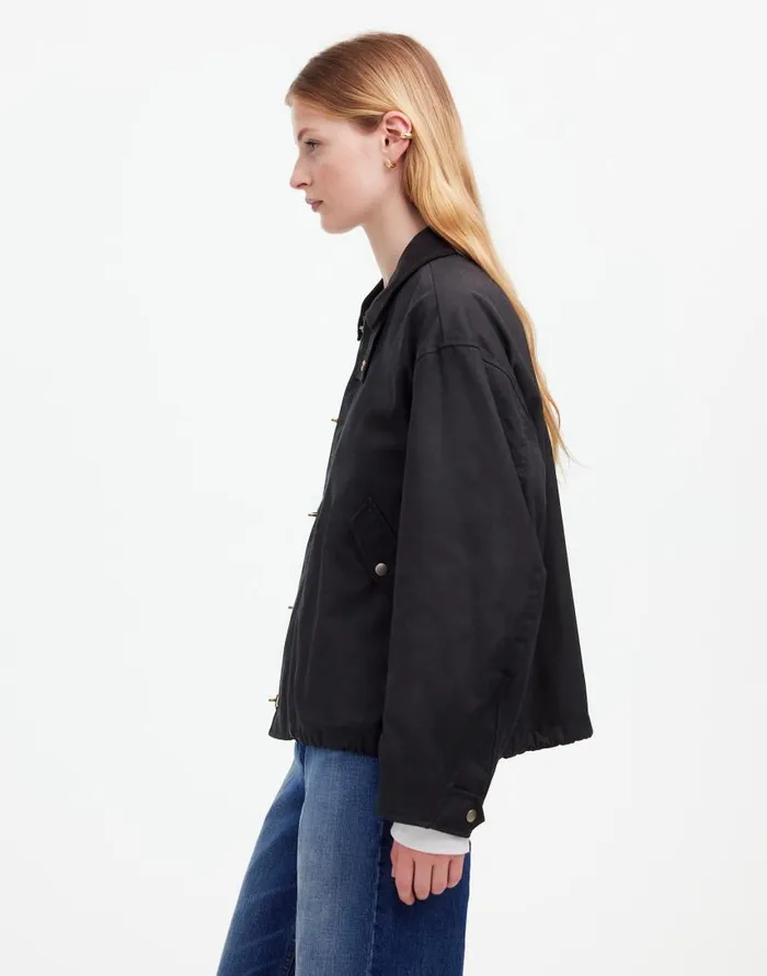 Coats Jackets Women Madewell Madewell X Alpha Industries Waxed Cotton Car Coat Black