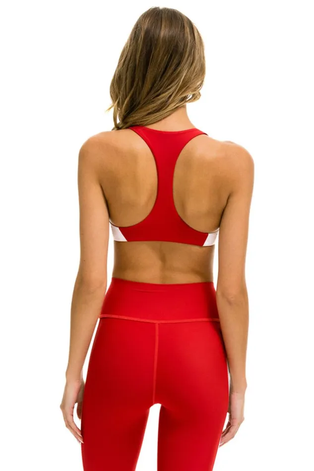 Color Block Bralette Sports Bra 8211 Cherry Women Aviator Nation Sports Bras