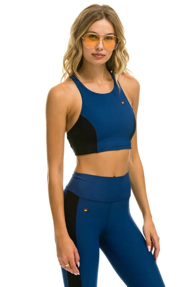 Color Block Racer Sports Bra 8211 Royal Women Aviator Nation Sports Bras