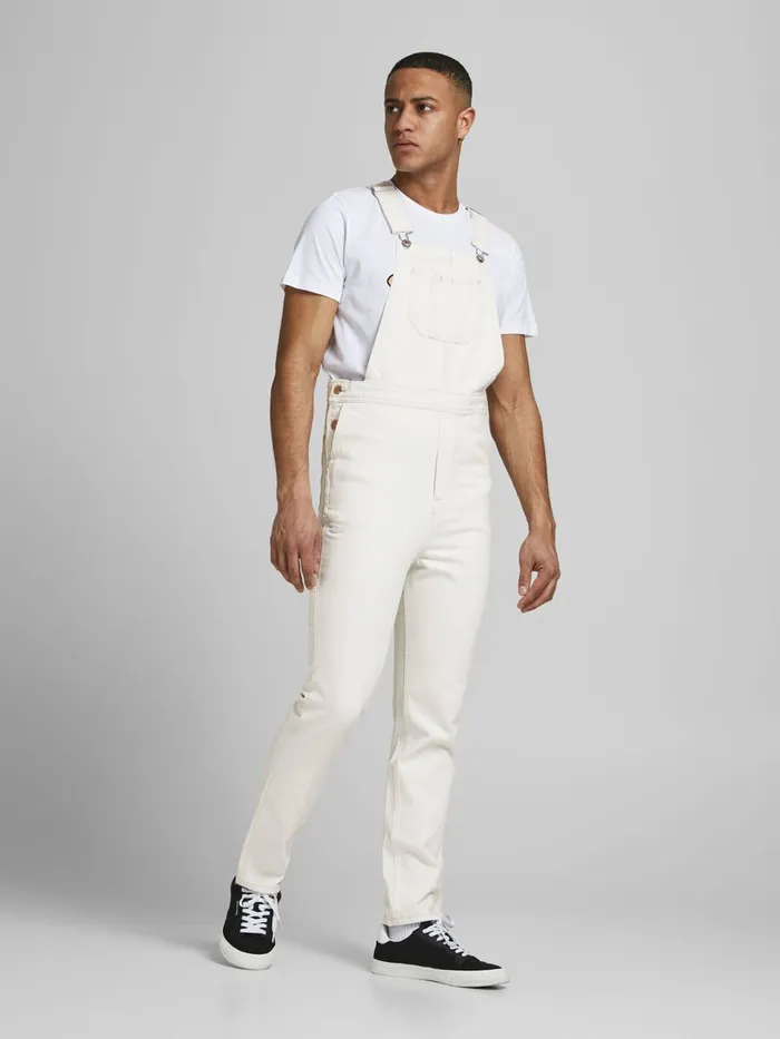 Comfort Jeans JACK and JONES Mens MIKE AM 245 DUNGAREES White Ecru