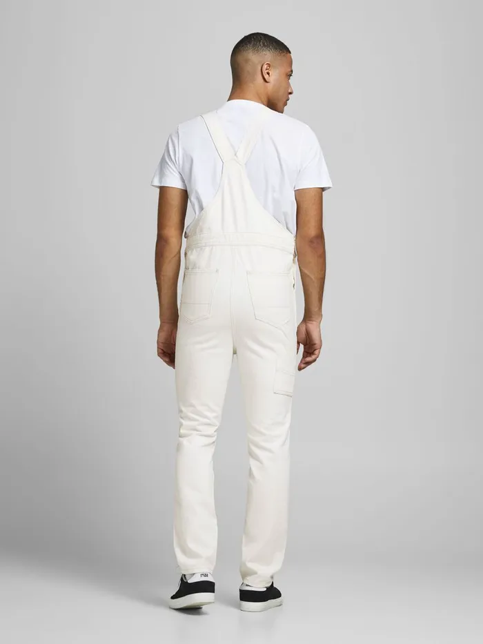 Comfort Jeans JACK and JONES Mens MIKE AM 245 DUNGAREES White Ecru