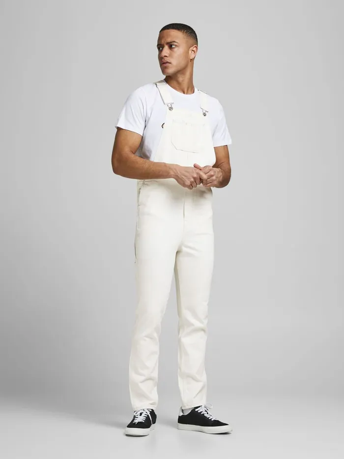 Comfort Jeans JACK and JONES Mens MIKE AM 245 DUNGAREES White Ecru