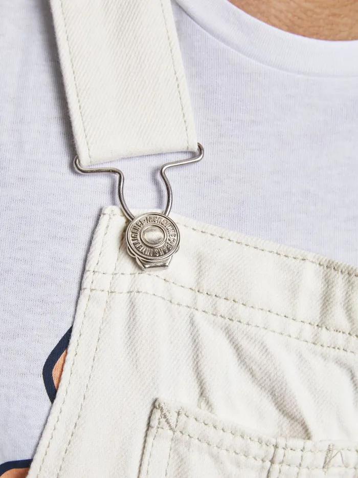 Comfort Jeans JACK and JONES Mens MIKE AM 245 DUNGAREES White Ecru