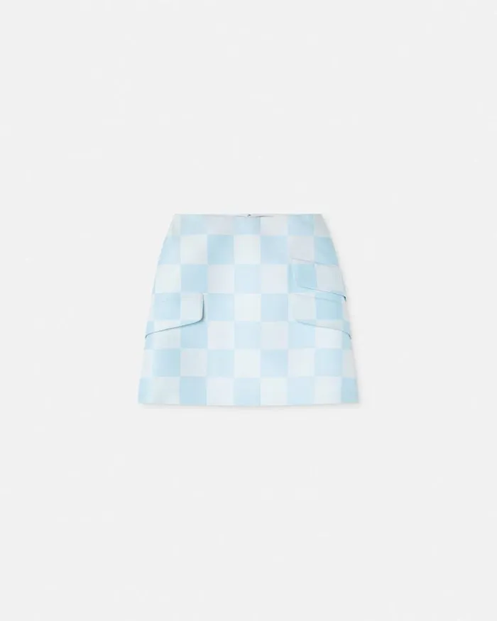 Contrasto Duchesse Mini Skirt Whiteblue Women Versace Skirts