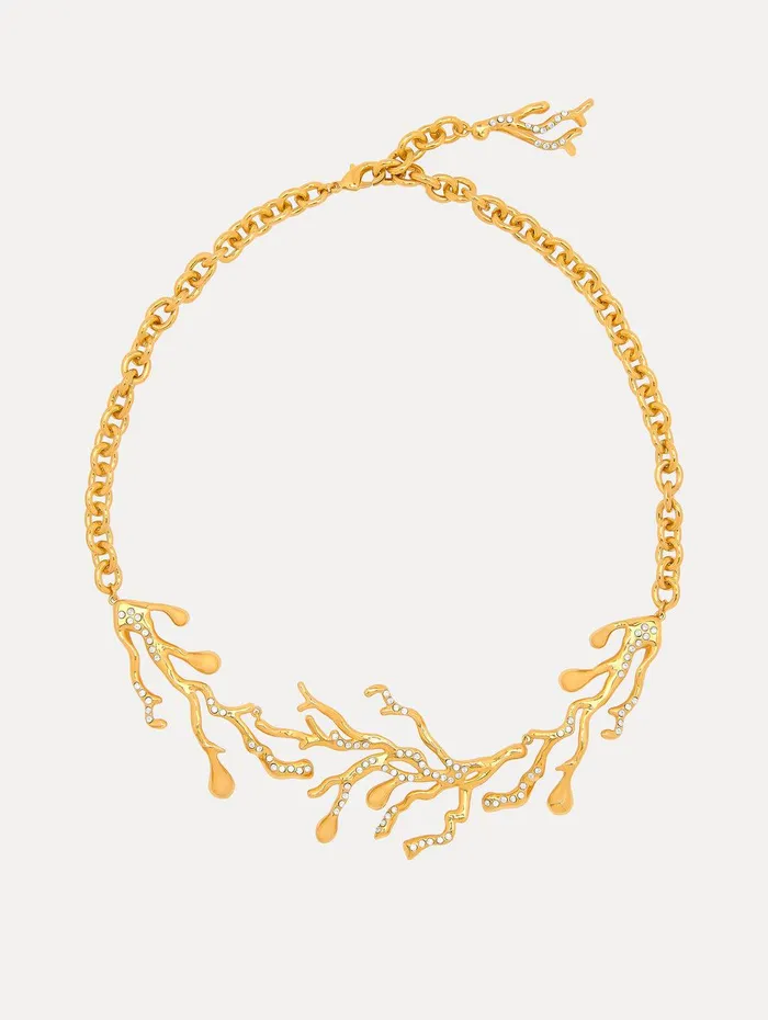 Coral and Gold Drops Necklace Gold Women Oscar De La Renta Necklaces