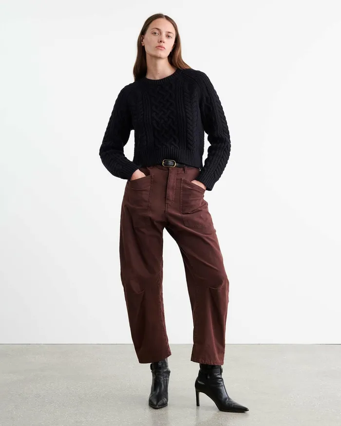 CORAS SWEATER Dark Brown Women Nili Lotan Knits and Sweaters