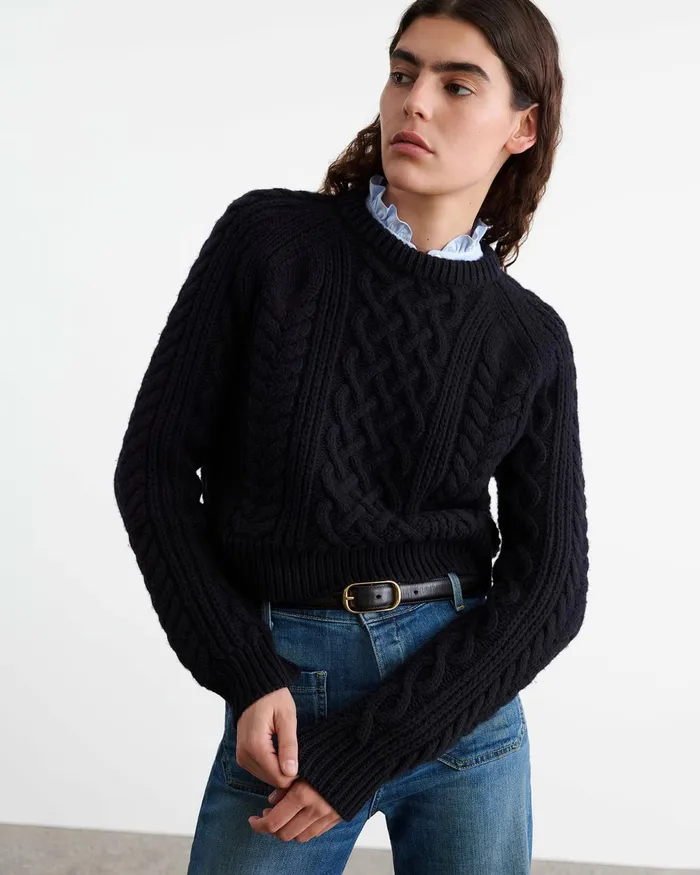 CORAS SWEATER Dark Brown Women Nili Lotan Knits and Sweaters