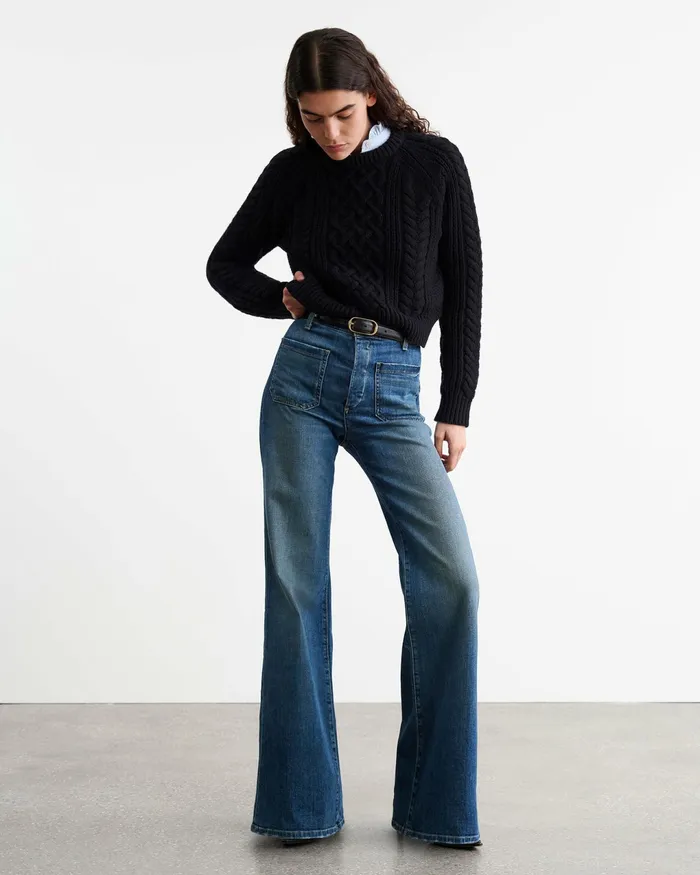 CORAS SWEATER Dark Brown Women Nili Lotan Knits and Sweaters