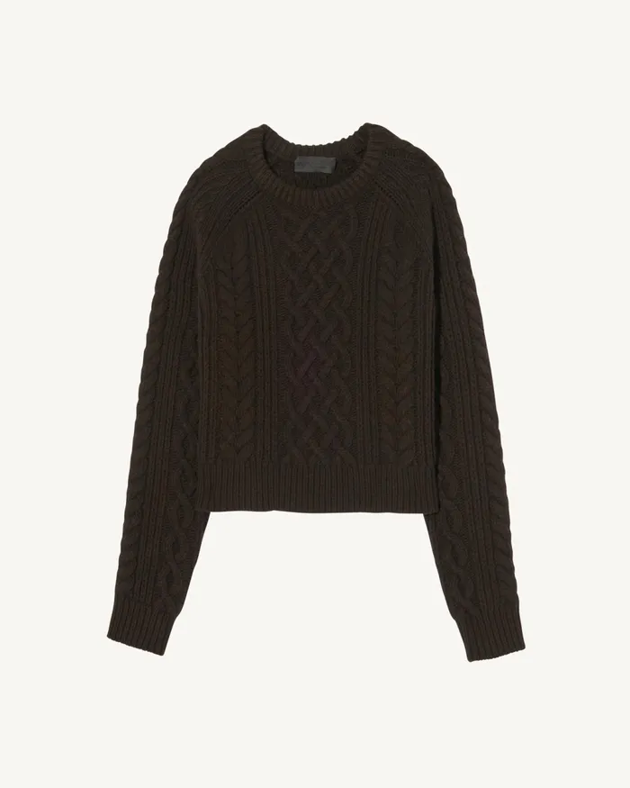 CORAS SWEATER Dark Brown Women Nili Lotan Knits and Sweaters