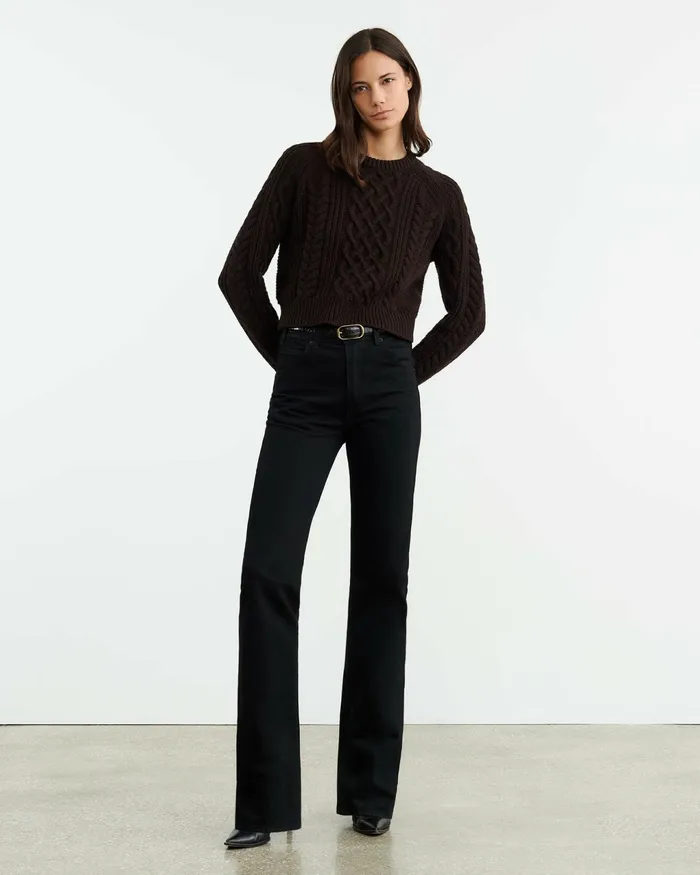 CORAS SWEATER Dark Brown Women Nili Lotan Knits and Sweaters
