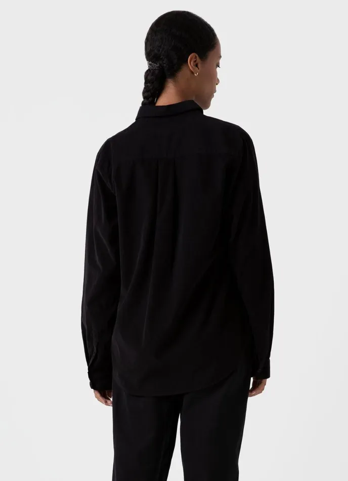 Corduroy Shirt Black Women SUNSPEL Shirts and Blouses