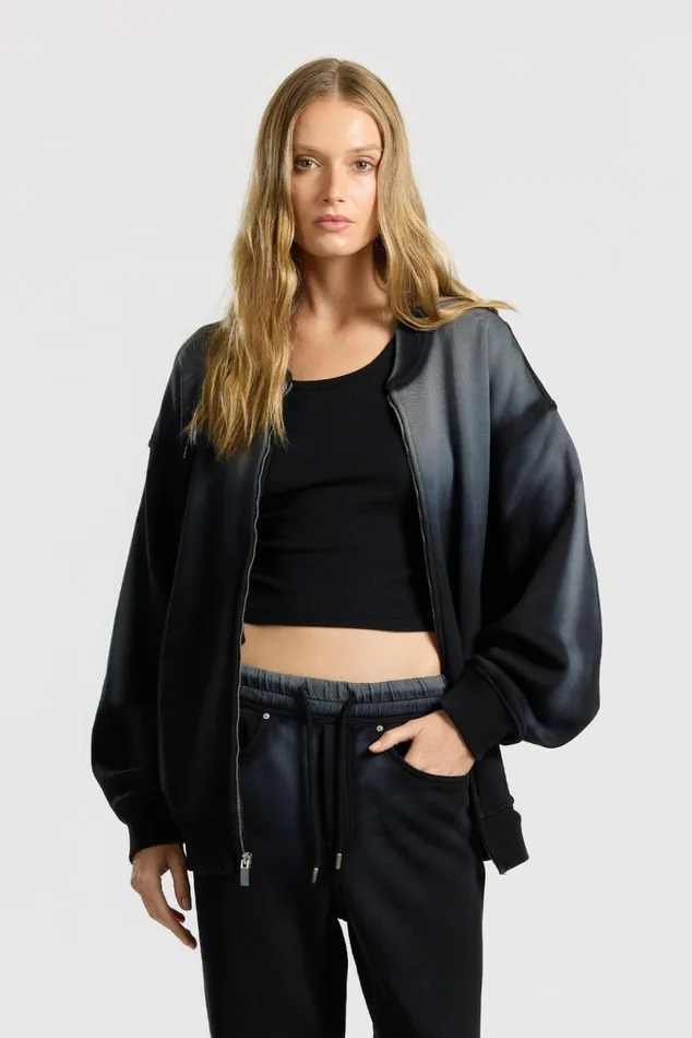 COTTON CITIZEN Berlin Bomber Jacket Black Cast Men Sweatshirts