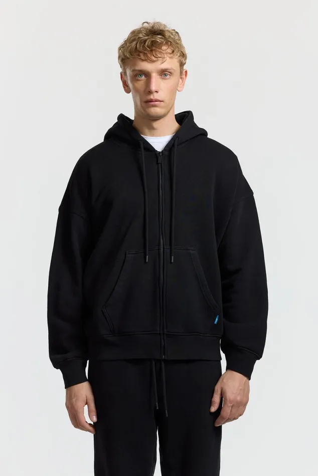 COTTON CITIZEN Boston Zip Hoodie Jet Black Women Sweatshirts COTTON CITIZEN Boston Zip Hoodie Jet Black Women Sweatshirts