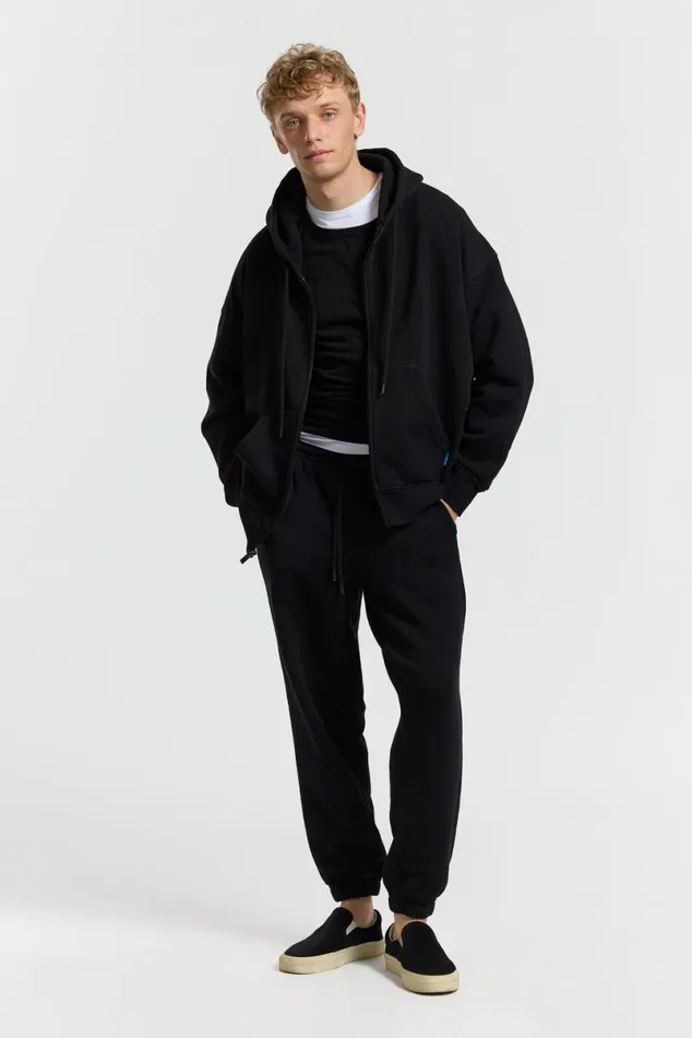 COTTON CITIZEN Boston Zip Hoodie Jet Black Women Sweatshirts COTTON CITIZEN Boston Zip Hoodie Jet Black Women Sweatshirts