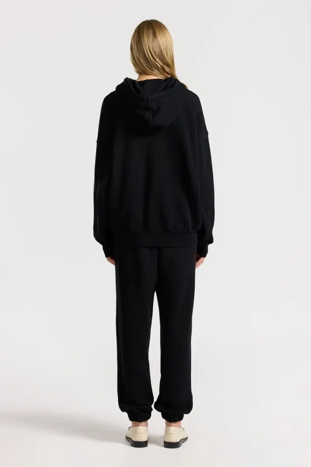 COTTON CITIZEN Boston Zip Hoodie Jet Black Women Sweatshirts COTTON CITIZEN Boston Zip Hoodie Jet Black Women Sweatshirts