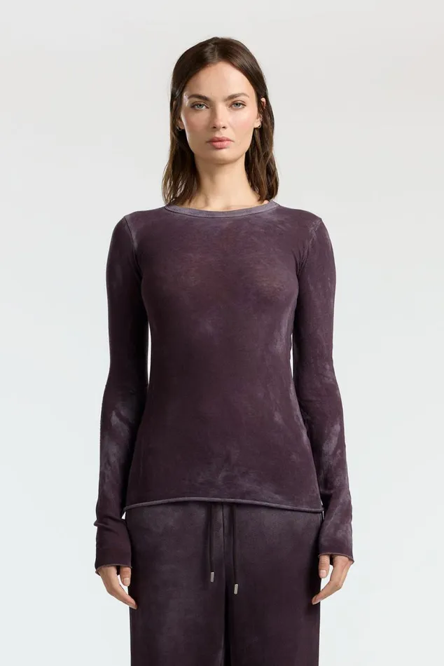 COTTON CITIZEN Marbella Long Sleeve Shirt Vintage Eggplant Women Shirts