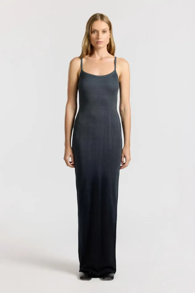 COTTON CITIZEN Verona Spaghetti Maxi Dress Black Cast Women Dresses Skirts
