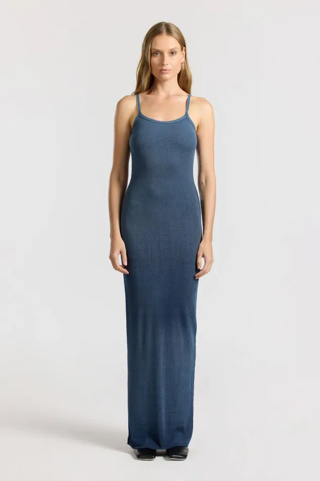 COTTON CITIZEN Verona Spaghetti Maxi Dress Navy Cast Women Dresses Skirts