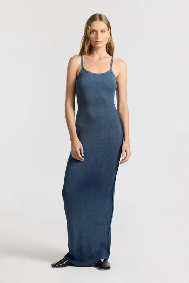 COTTON CITIZEN Verona Spaghetti Maxi Dress Navy Cast Women Dresses Skirts COTTON CITIZEN Verona Spaghetti Maxi Dress Navy Cast Women Dresses Skirts