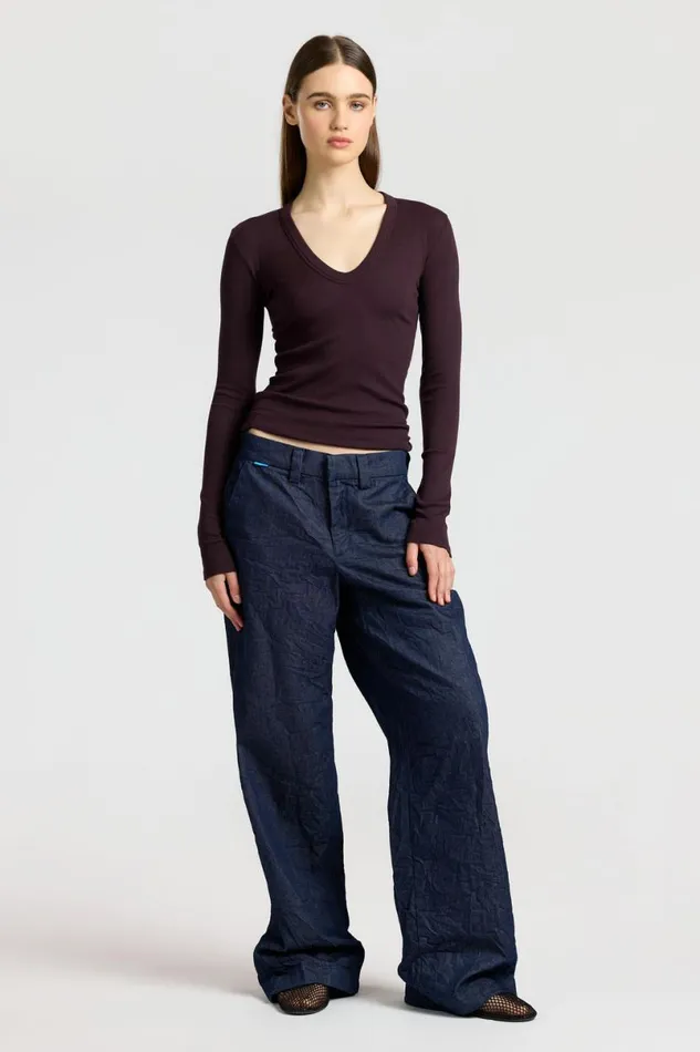 COTTON CITIZEN Verona UNeck Shirt Eggplant Women Shirts COTTON CITIZEN Verona UNeck Shirt Eggplant Women Shirts