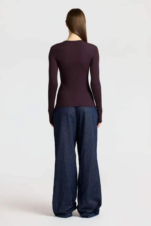 COTTON CITIZEN Verona UNeck Shirt Eggplant Women Shirts COTTON CITIZEN Verona UNeck Shirt Eggplant Women Shirts