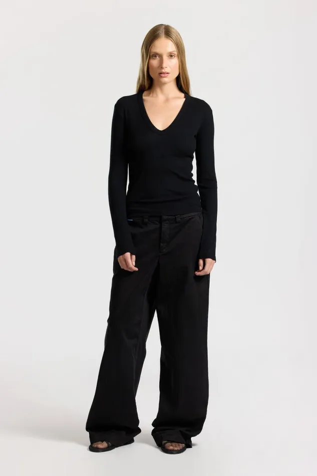 COTTON CITIZEN Verona UNeck Shirt Jet Black Women Shirts COTTON CITIZEN Verona UNeck Shirt Jet Black Women Shirts