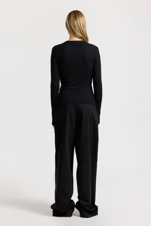 COTTON CITIZEN Verona UNeck Shirt Jet Black Women Shirts COTTON CITIZEN Verona UNeck Shirt Jet Black Women Shirts