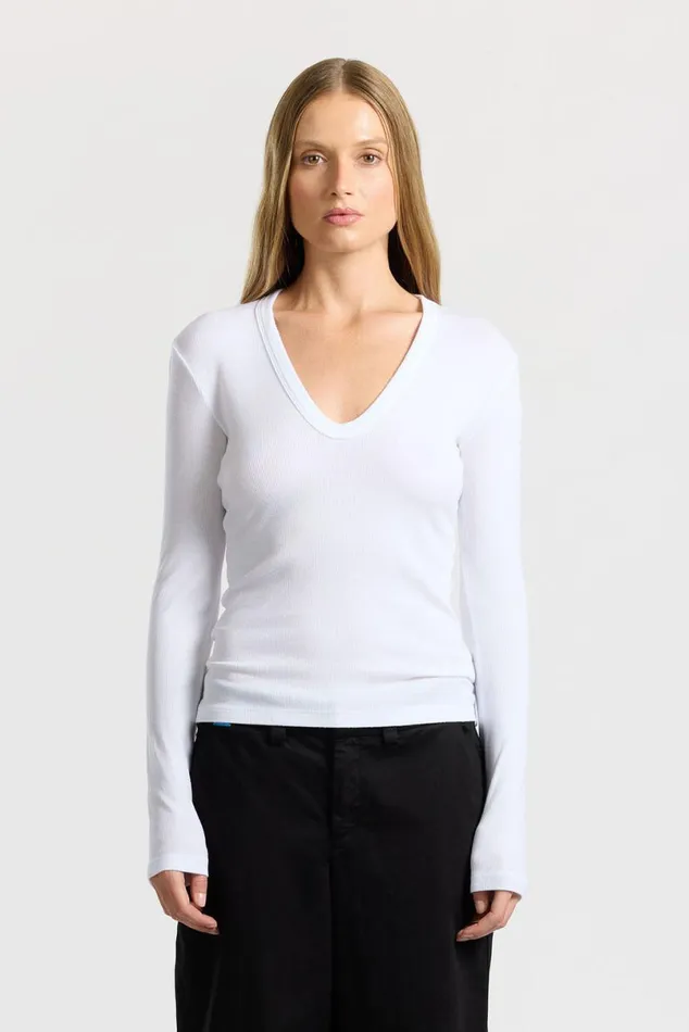 COTTON CITIZEN Verona UNeck Shirt White Women Shirts
