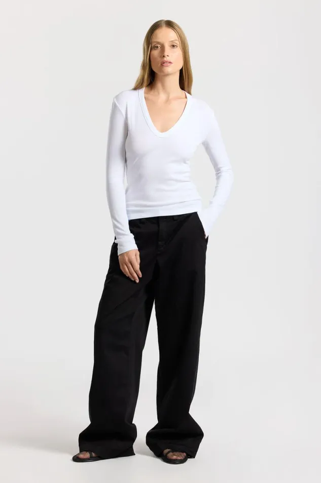 COTTON CITIZEN Verona UNeck Shirt White Women Shirts COTTON CITIZEN Verona UNeck Shirt White Women Shirts