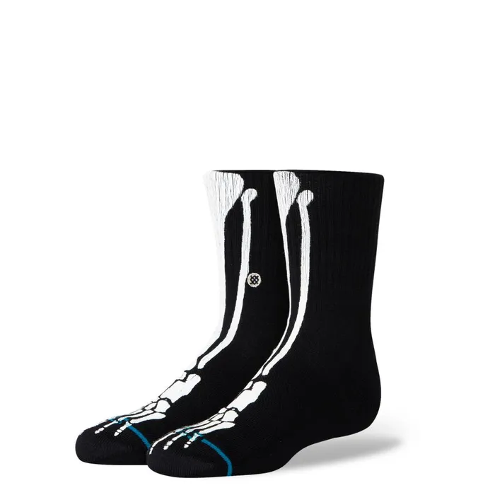 Cotton Crew Socks Bones 8211 Black Kids Stance Kids