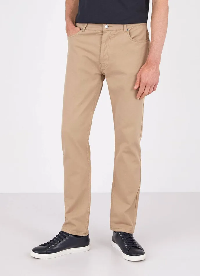 Cotton Drill 5 Pocket Trouser Stone Men SUNSPEL Pants