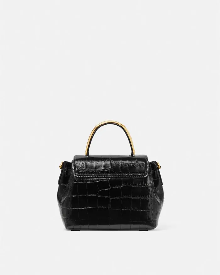 CrocEffect La Medusa Small Handbag Blackgold Women Versace Top Handle
