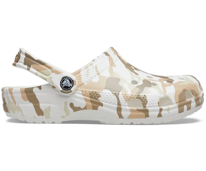 Crocs Clogs WomenMen Classic Printed Camo Clog White Multi