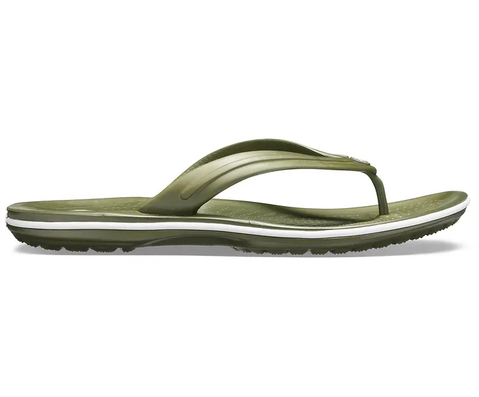 Crocs FlipFlops WomenMen Crocband Flip Army Green White