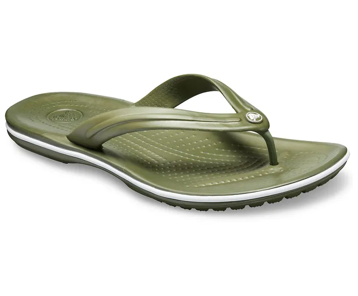Crocs FlipFlops WomenMen Crocband Flip Army Green White