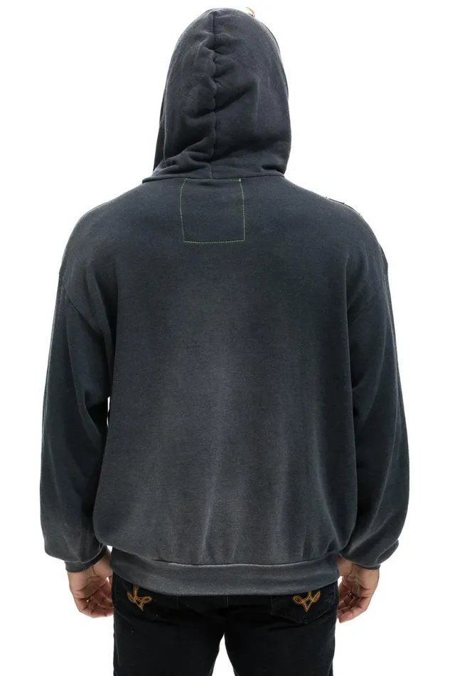 Cross Stripe Relaxed Pullover Hoodie 8211 Faded Smoke WomenMen Aviator Nation Hoodies