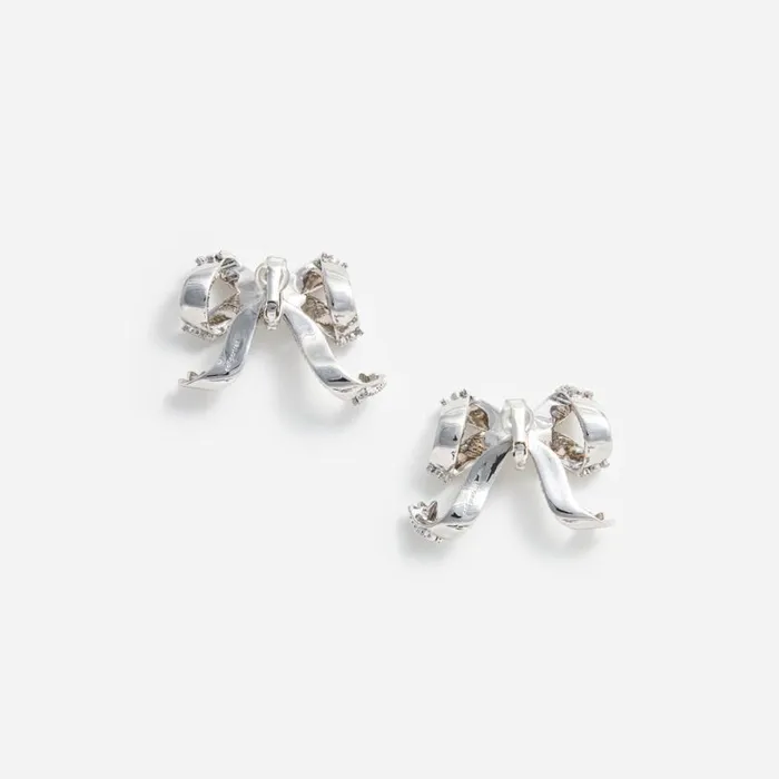 Crystal Bow Earrings Women Self Portrait Accessories Crystal Bow Earrings Women Self Portrait Accessories