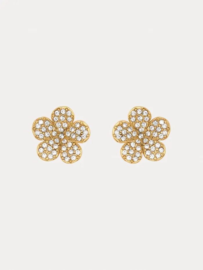 Crystal Flower Stud Earrings Crystal Women Oscar De La Renta Earrings