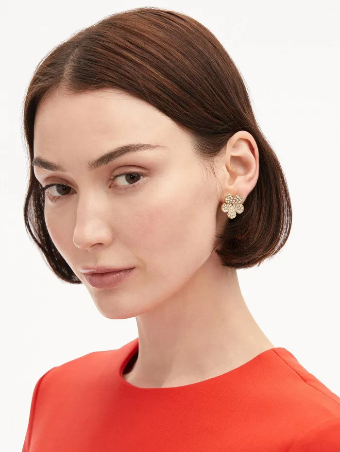 Crystal Flower Stud Earrings Crystal Women Oscar De La Renta Earrings Crystal Flower Stud Earrings Crystal Women Oscar De La Renta Earrings
