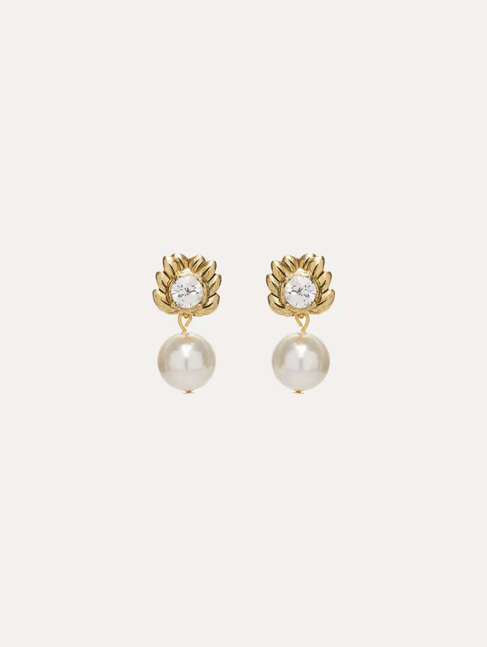 Crystal Pearl Drop Earrings Pearl Women Oscar De La Renta Earrings