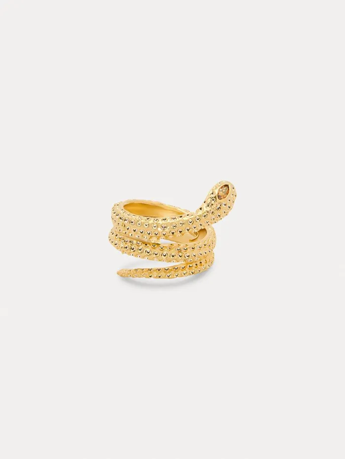 Crystal Snake Ring Gold Women Oscar De La Renta Rings