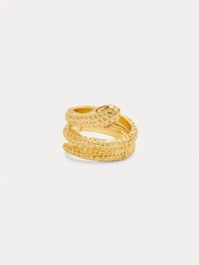 Crystal Snake Ring Gold Women Oscar De La Renta Rings