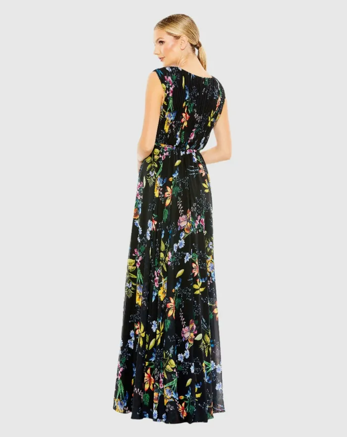 Daytime Dresses Mac Duggal Women Pleated Floral Cap Sleeve A Line Gown Pink Multi Daytime Dresses Mac Duggal Women Pleated Floral Cap Sleeve A Line Gown Pink Multi