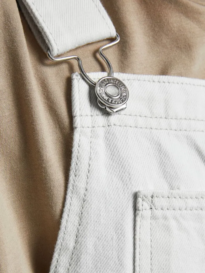 Denim Shorts JACK and JONES Mens CHRIS AM 245 DUNGAREE SHORTS White Ecru Online