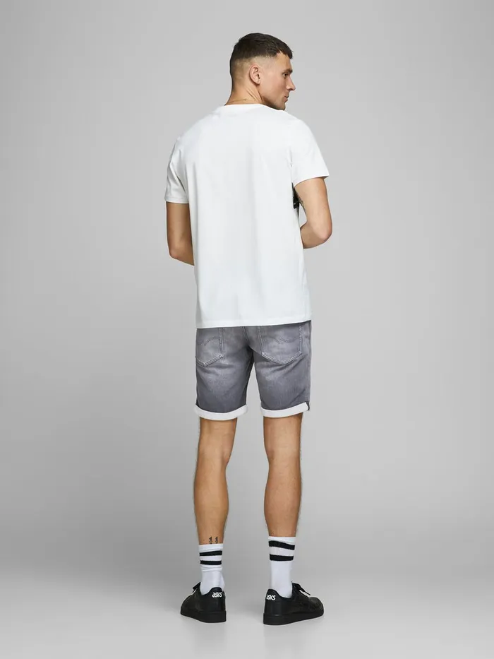 Denim Shorts JACK and JONES Mens RICK ICON GE 005 INDIGO KNIT DENIM SHORTS Grey Grey Denim Popular