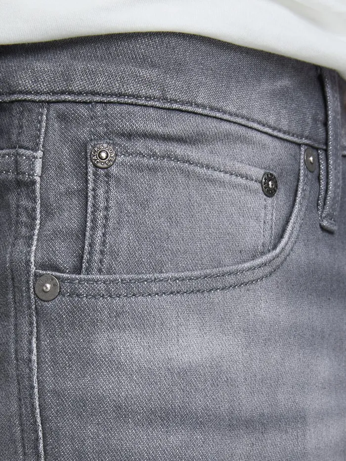 Denim Shorts JACK and JONES Mens RICK ICON GE 005 INDIGO KNIT DENIM SHORTS Grey Grey Denim Popular